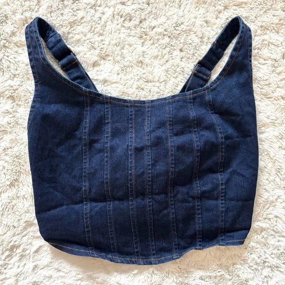 PacSun Denim Corset Crop Top - Picture 3 of 10
